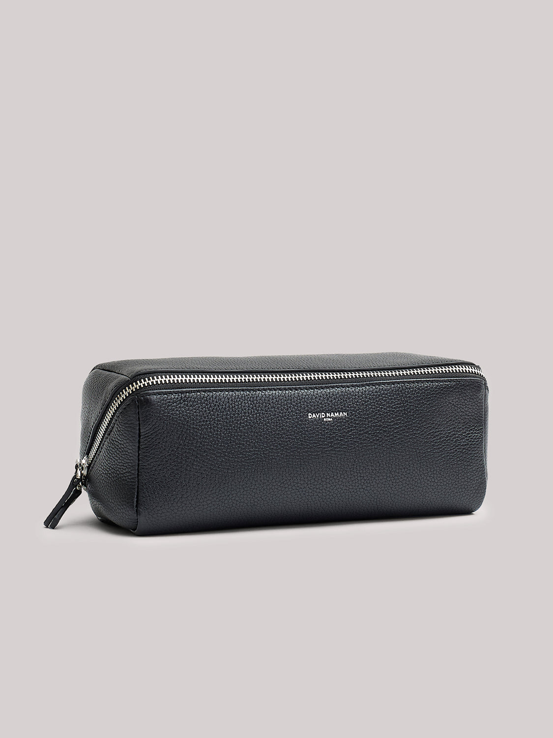 grained leather wash bag