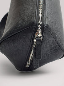 grained leather wash bag