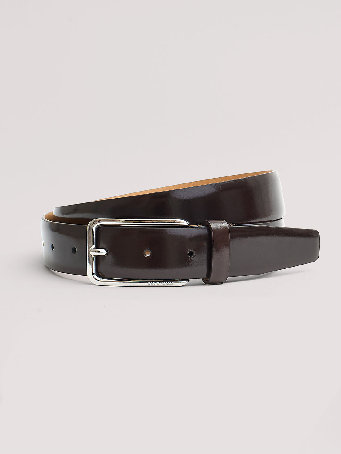 Polished leather belt