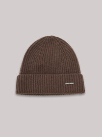 Ribbed cashmere beanie