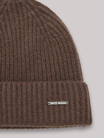 Ribbed cashmere beanie