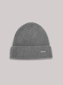 Ribbed cashmere beanie
