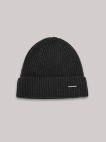 Ribbed cashmere beanie