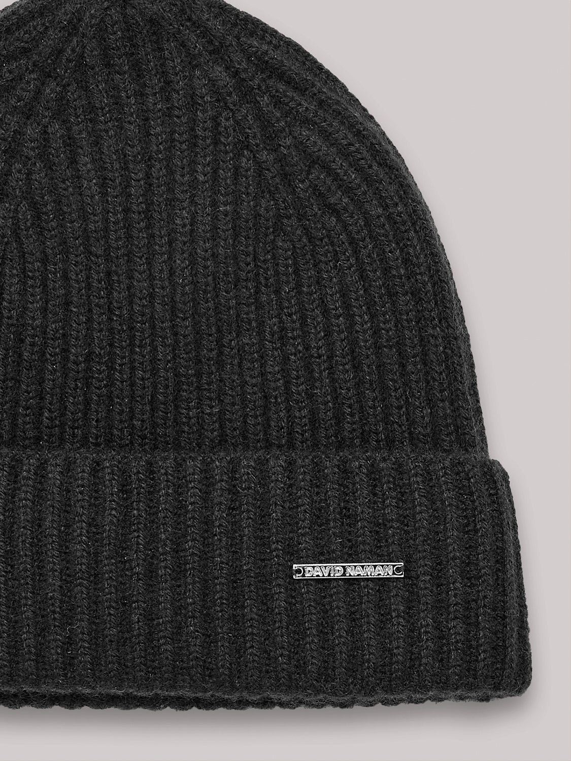 Ribbed cashmere beanie