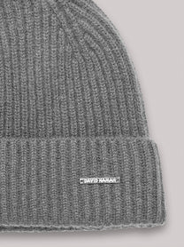 Ribbed cashmere beanie
