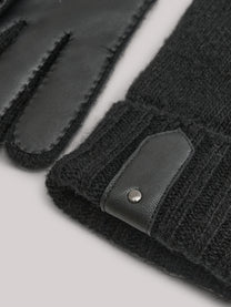 Knit and leather gloves