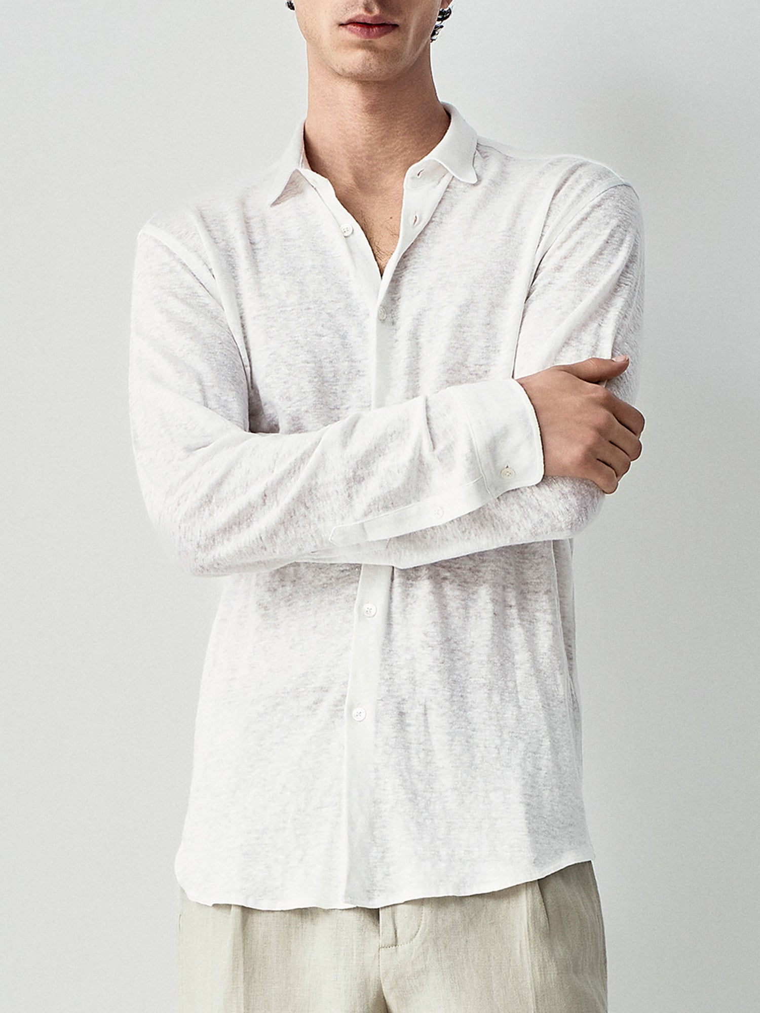 Linen jersey shirt