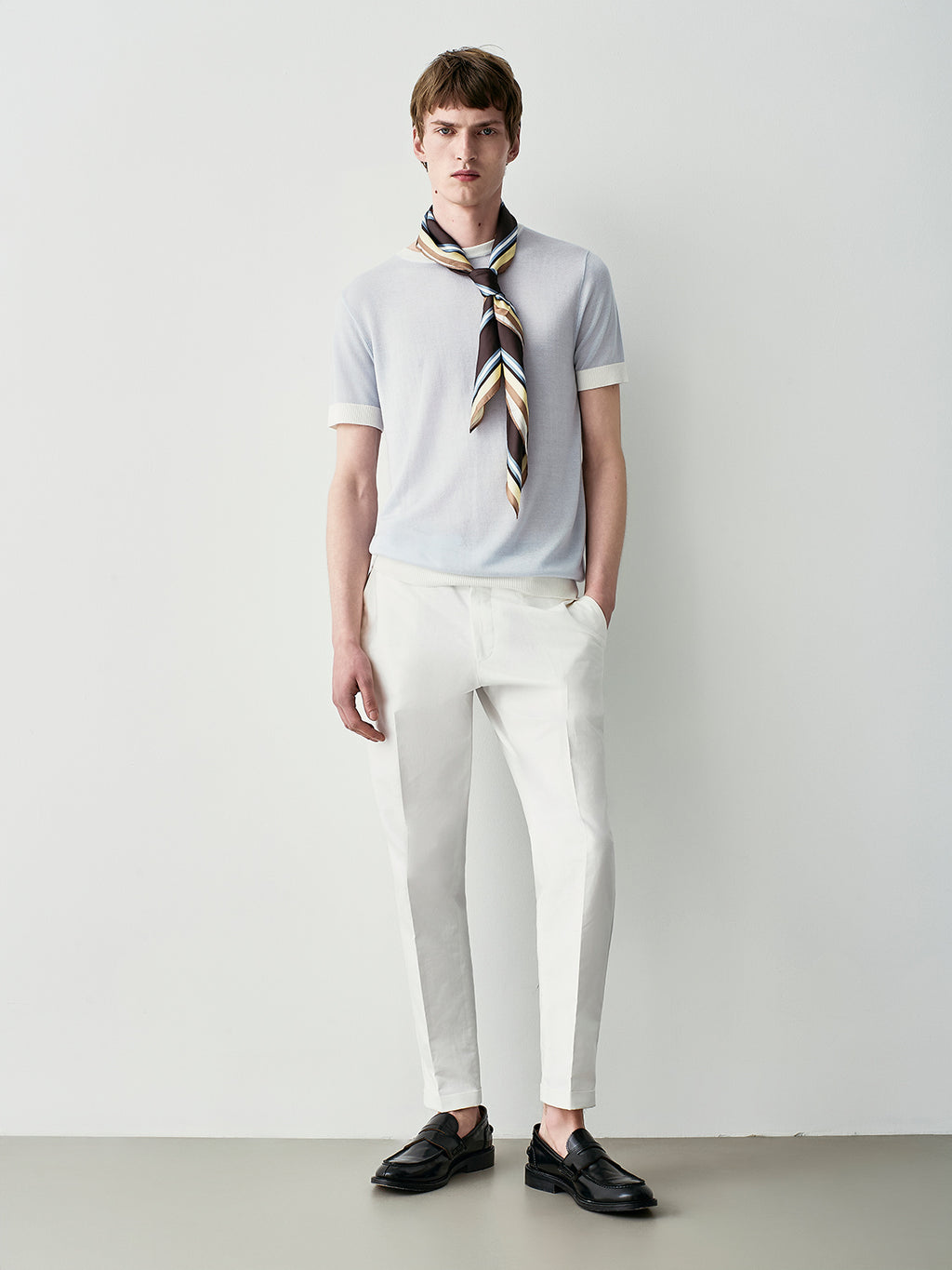 Knit t-shirt with contrasts