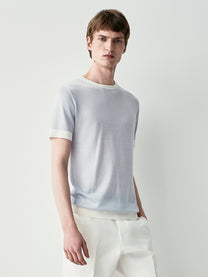 T-shirt in maglia con contrasti