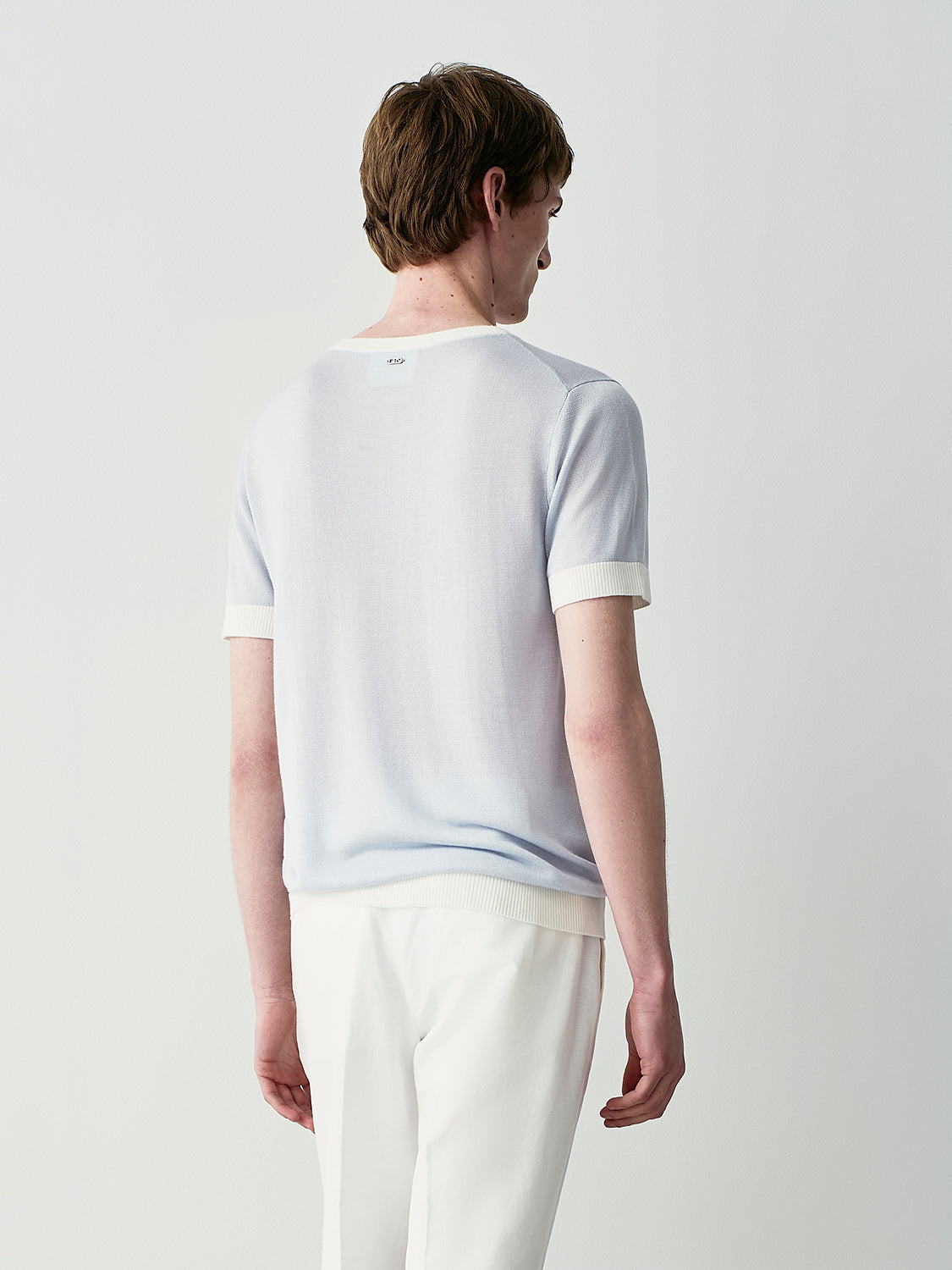 T-shirt in maglia con contrasti