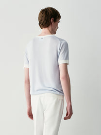 T-shirt in maglia con contrasti