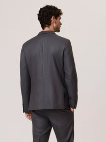 pure wool soft-check double-breasted suit jacket