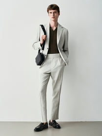 Giacca da abito in misto lana chevron