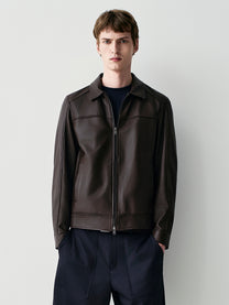 Leather bomber