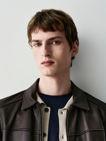 Leather bomber