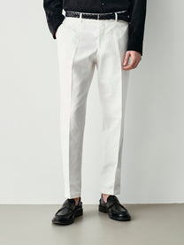 Linen-cotton suit trousers