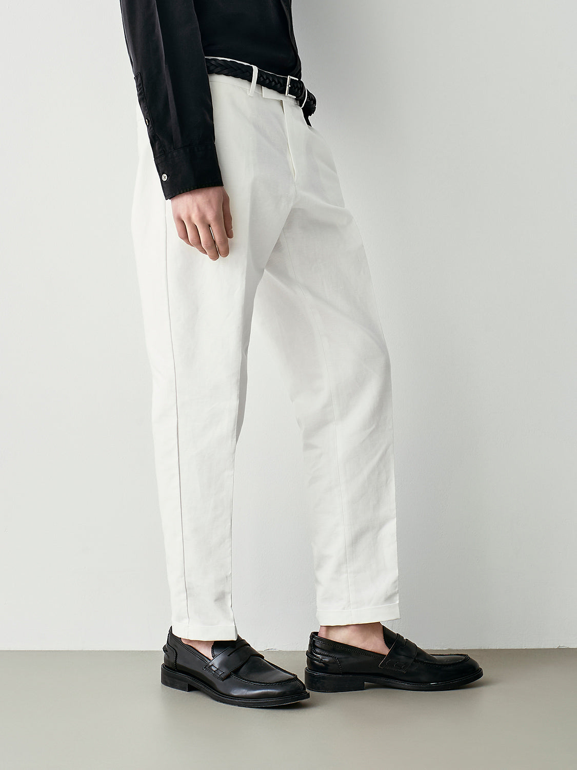 Linen-cotton suit trousers