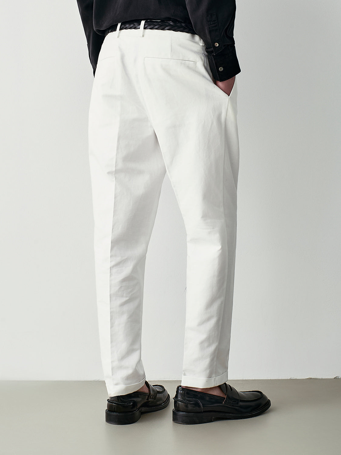 Pantalone da abito in lino e cotone