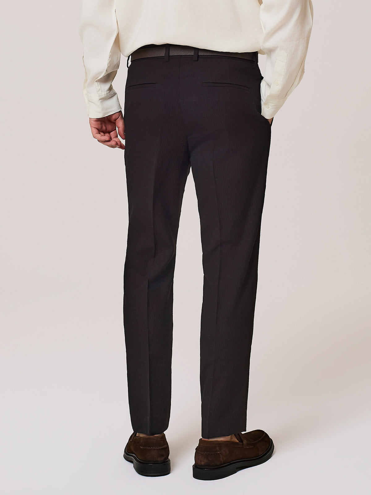 Pantalone da abito pleated in misto lana