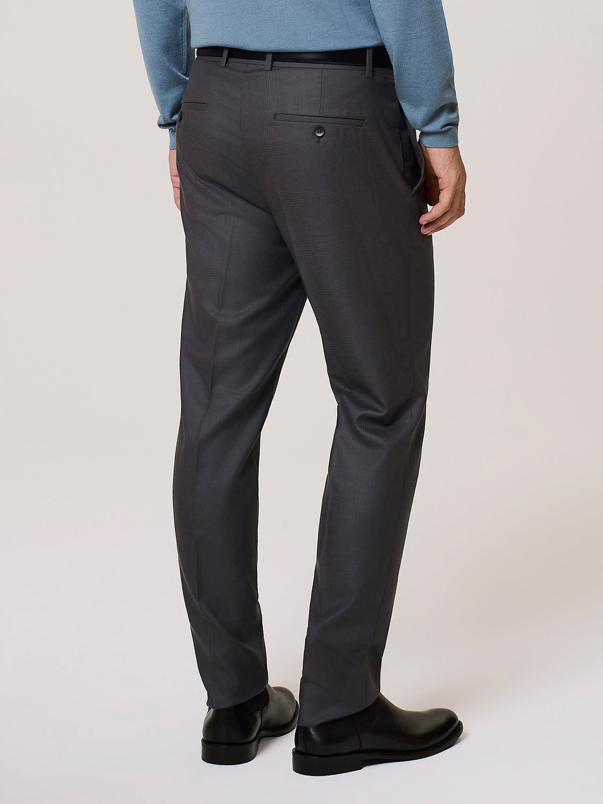 pure wool soft-check suit pants