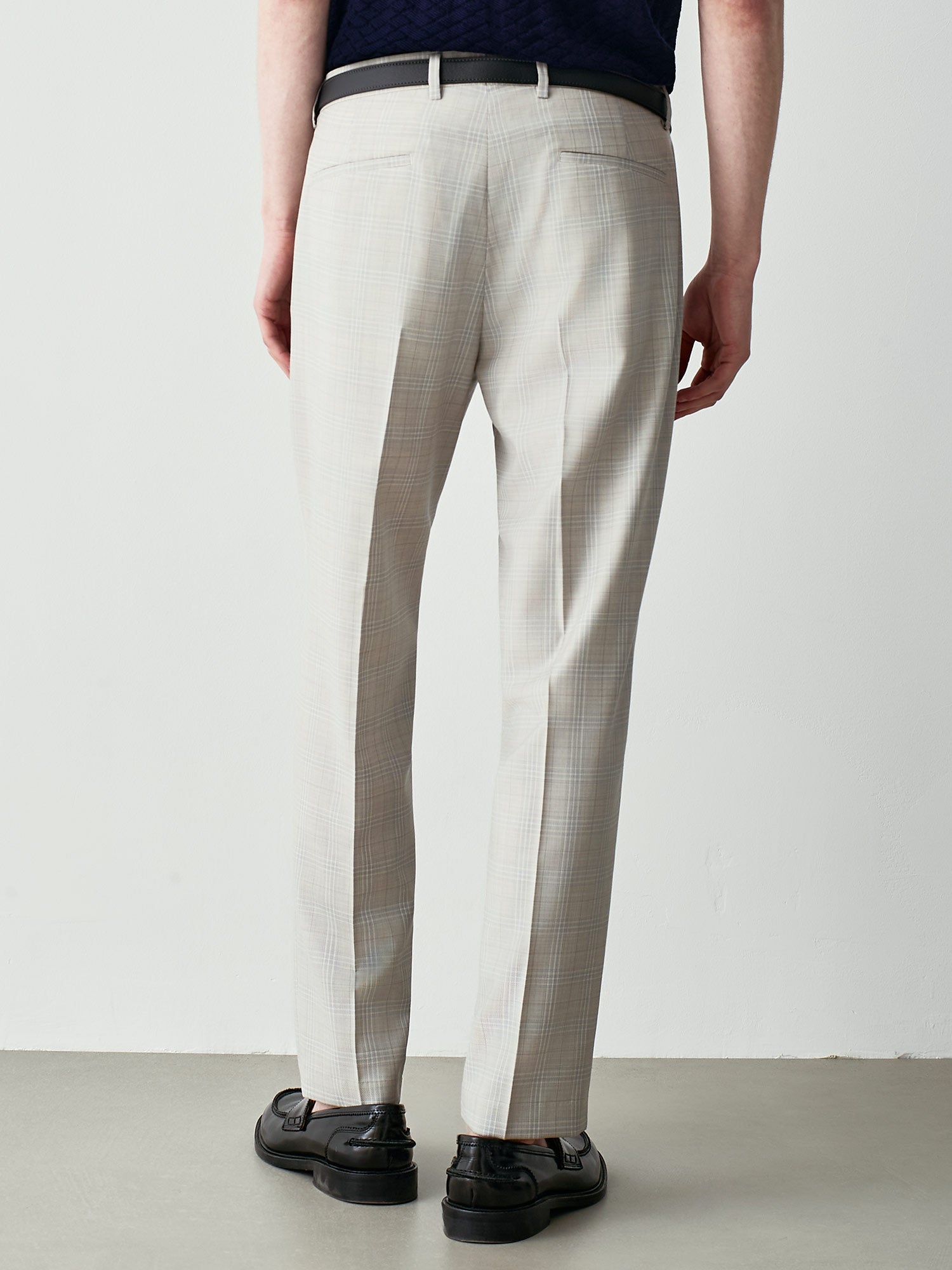 Pantaloni da abito in 100% lana vergine principe di galles