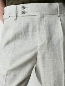Pantaloni da abito in misto lana chevron