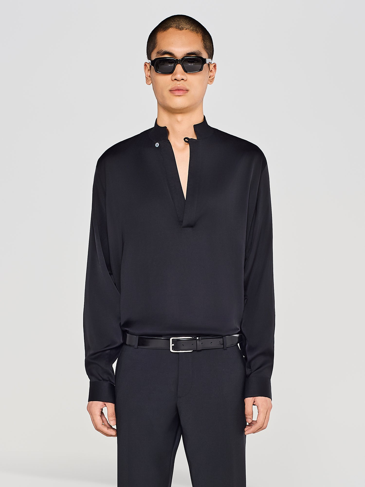 CAMICIA SATIN COLLO COREANO