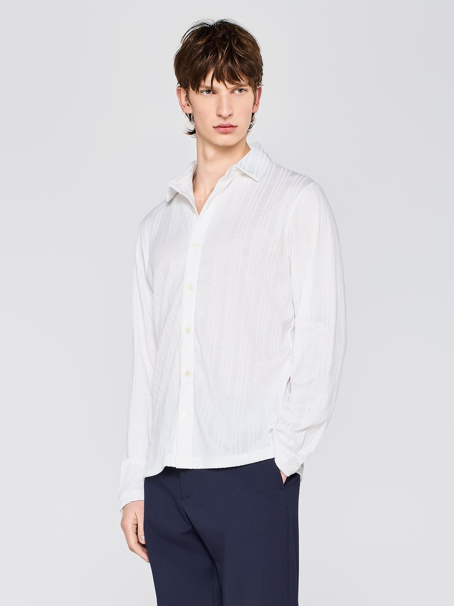 Camicia in jersey texturizzato