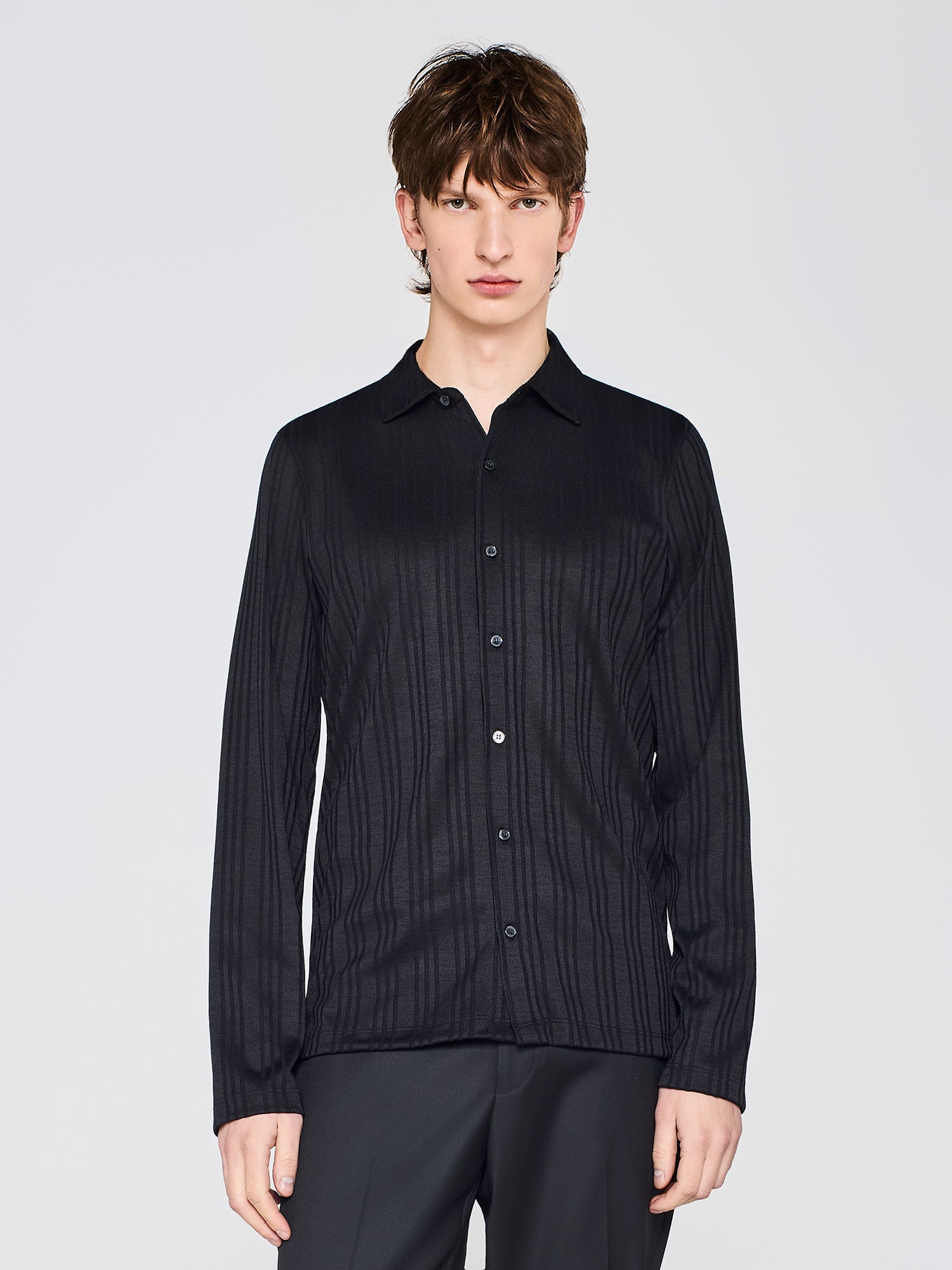 Textured jersey shirt