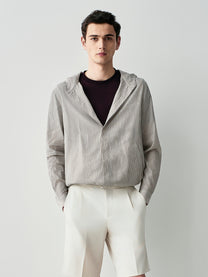 Camicia a righe con cappuccio