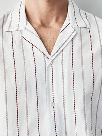 Camicia in cotone con motivo a righe