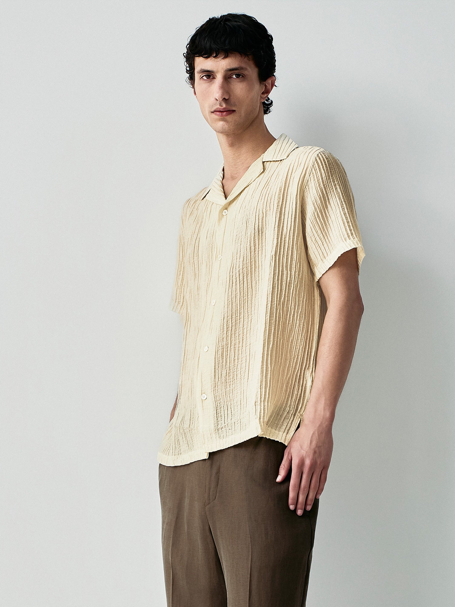 Camicia a maniche corte plissÈ