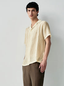 Camicia a maniche corte plissÈ