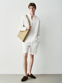 Camicia collo standing in lino