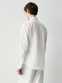 Camicia collo standing in lino