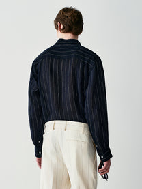 Camicia gessata in lino
