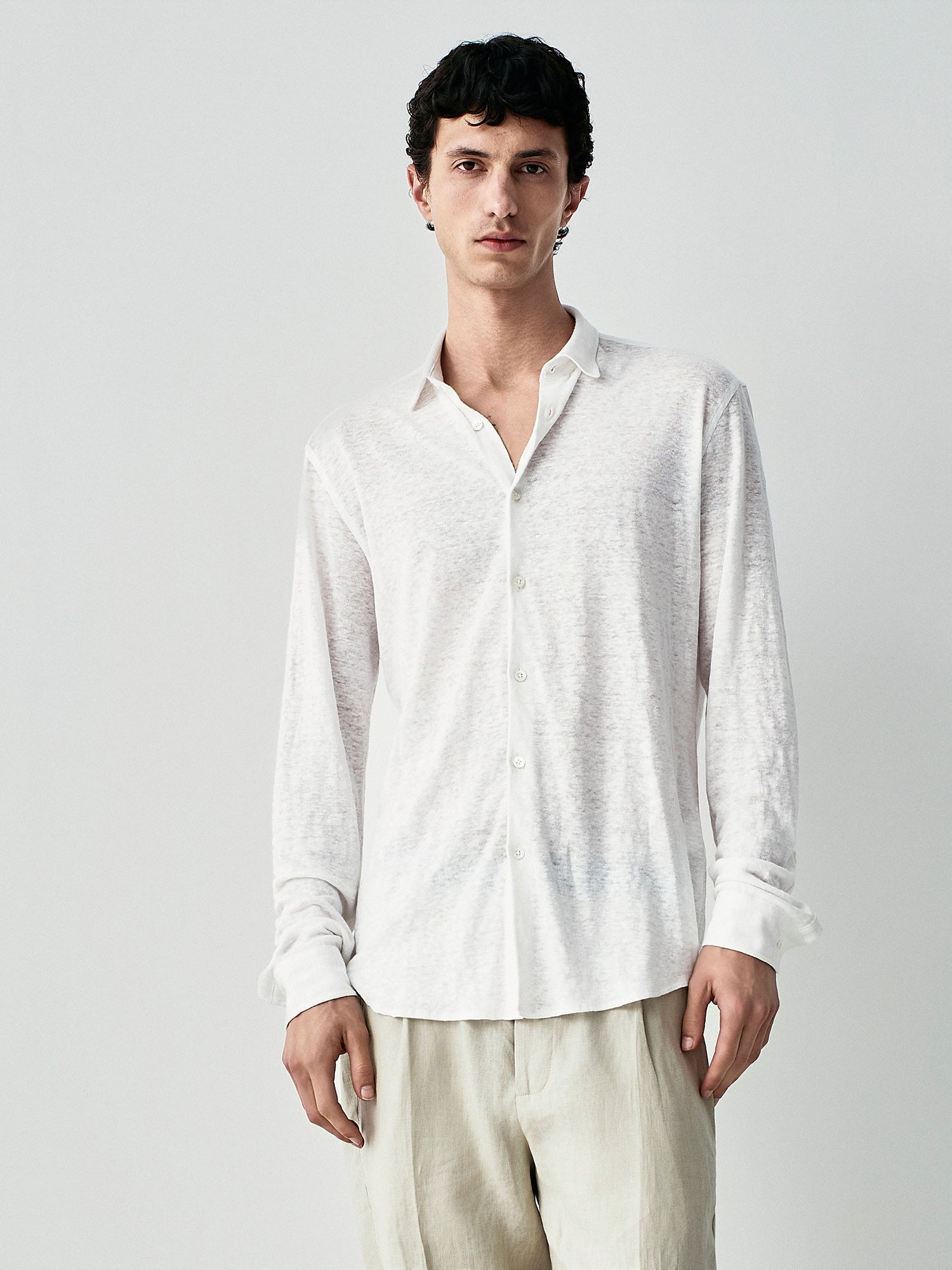 Camicia in jersey di lino