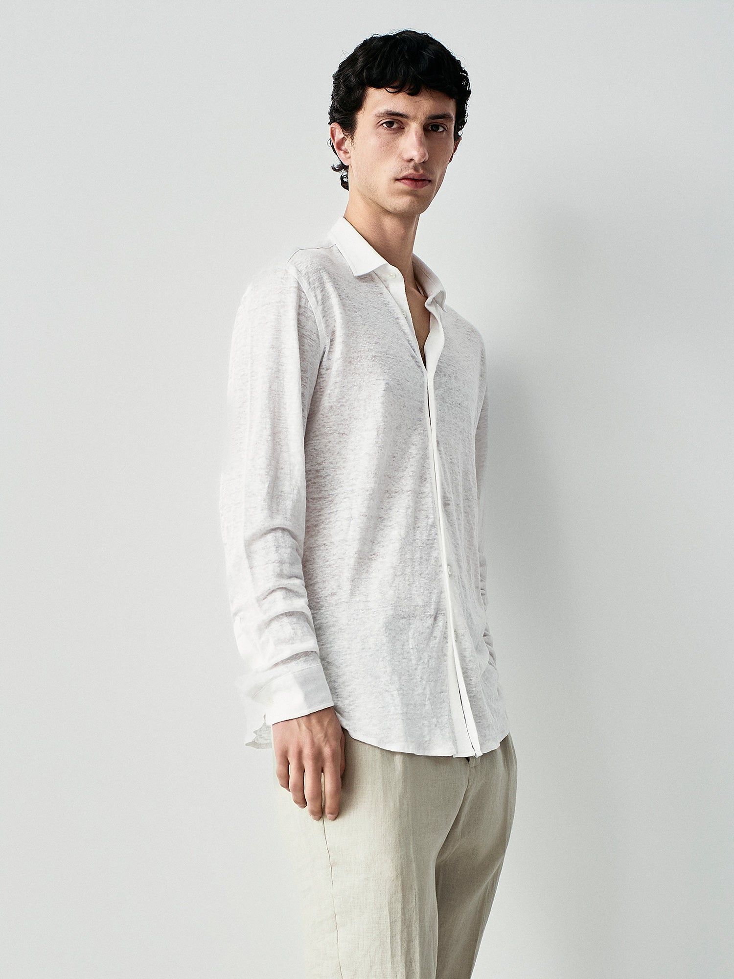Camicia in jersey di lino