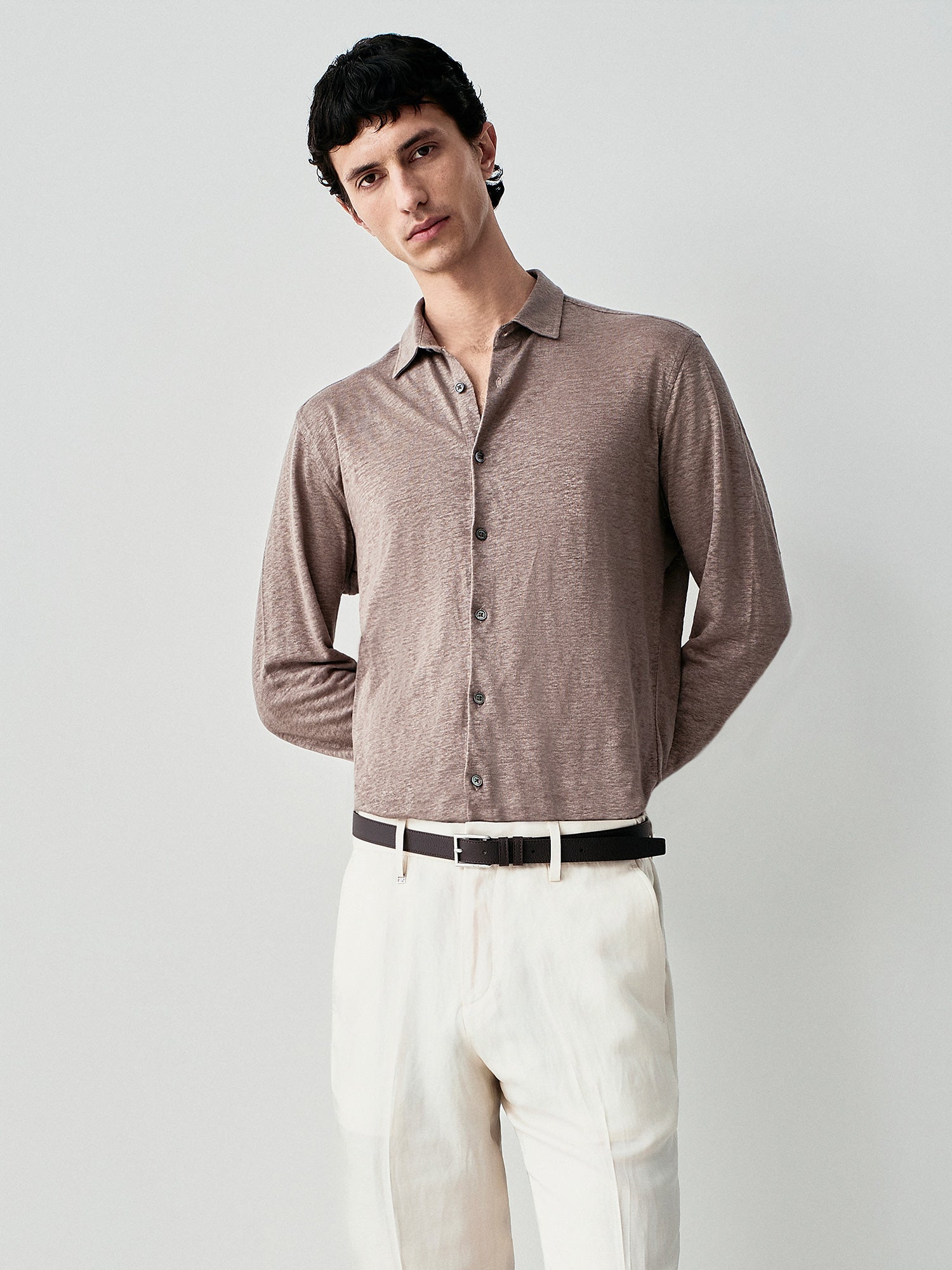 Camicia in jersey di lino