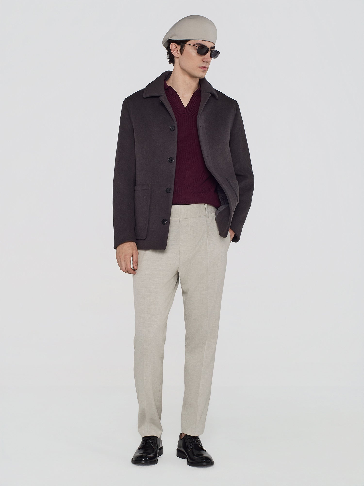 SHORT COAT WITH PATCH POCKETS