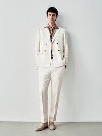 Giacca da abito doppiopetto in fresh linen