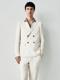 Giacca da abito doppiopetto in fresh linen