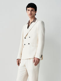 Giacca da abito doppiopetto in fresh linen
