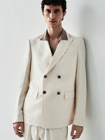 Giacca da abito doppiopetto in fresh linen