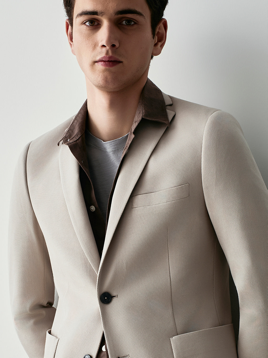 Tailored piquet blazer