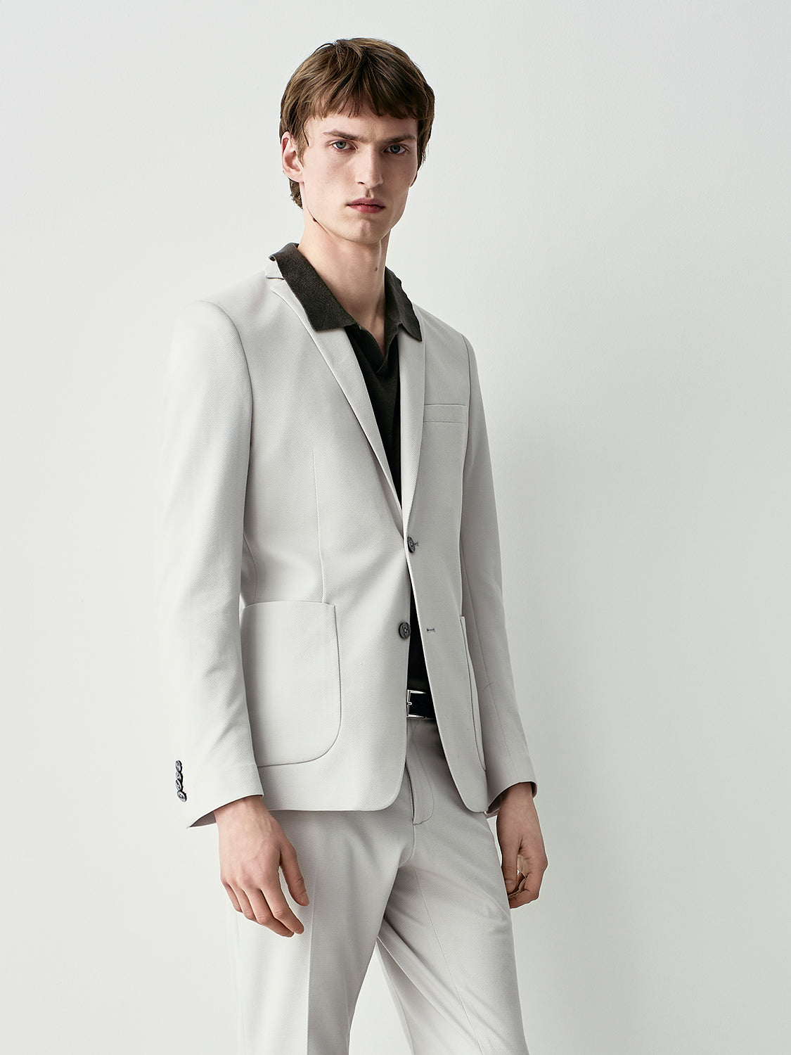 Tailored piquet blazer