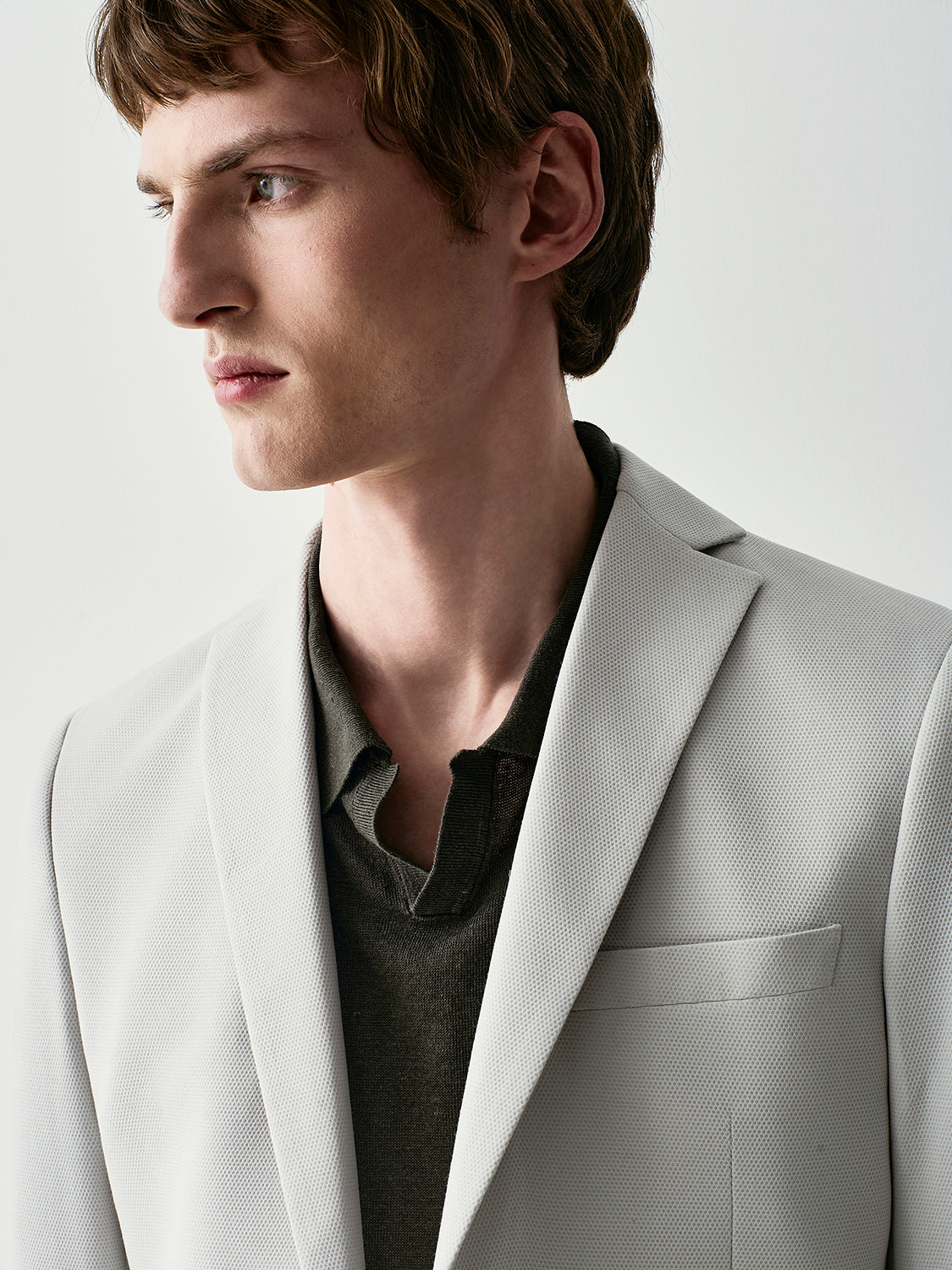 Tailored piquet blazer