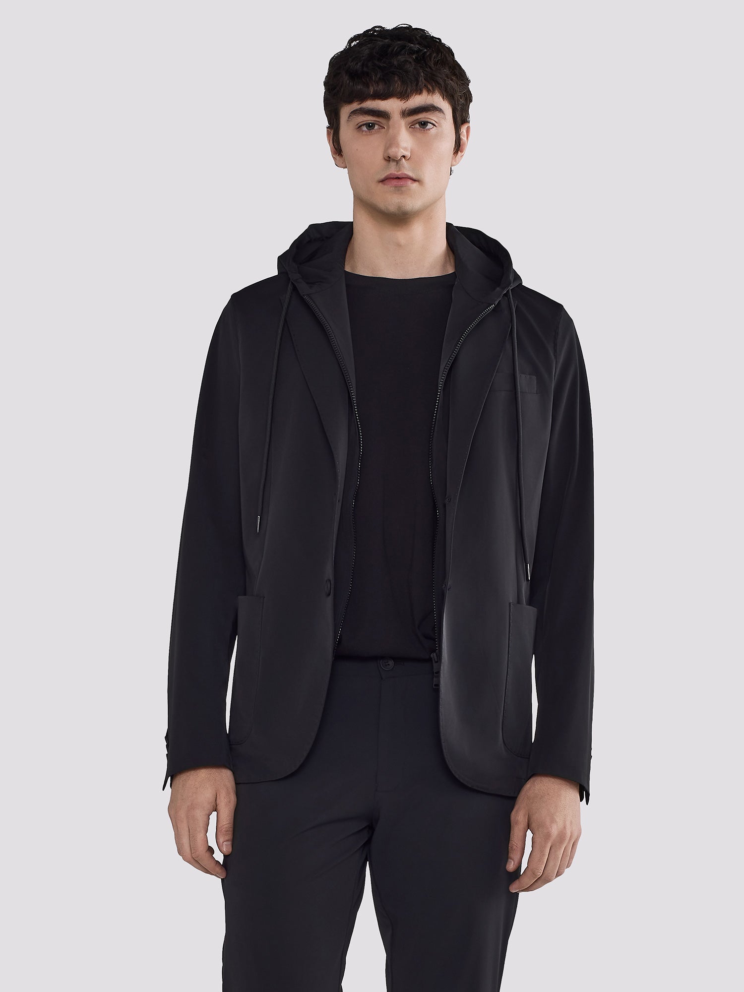 NYLON BLAZER WITH INNER PANEL AND HOOD