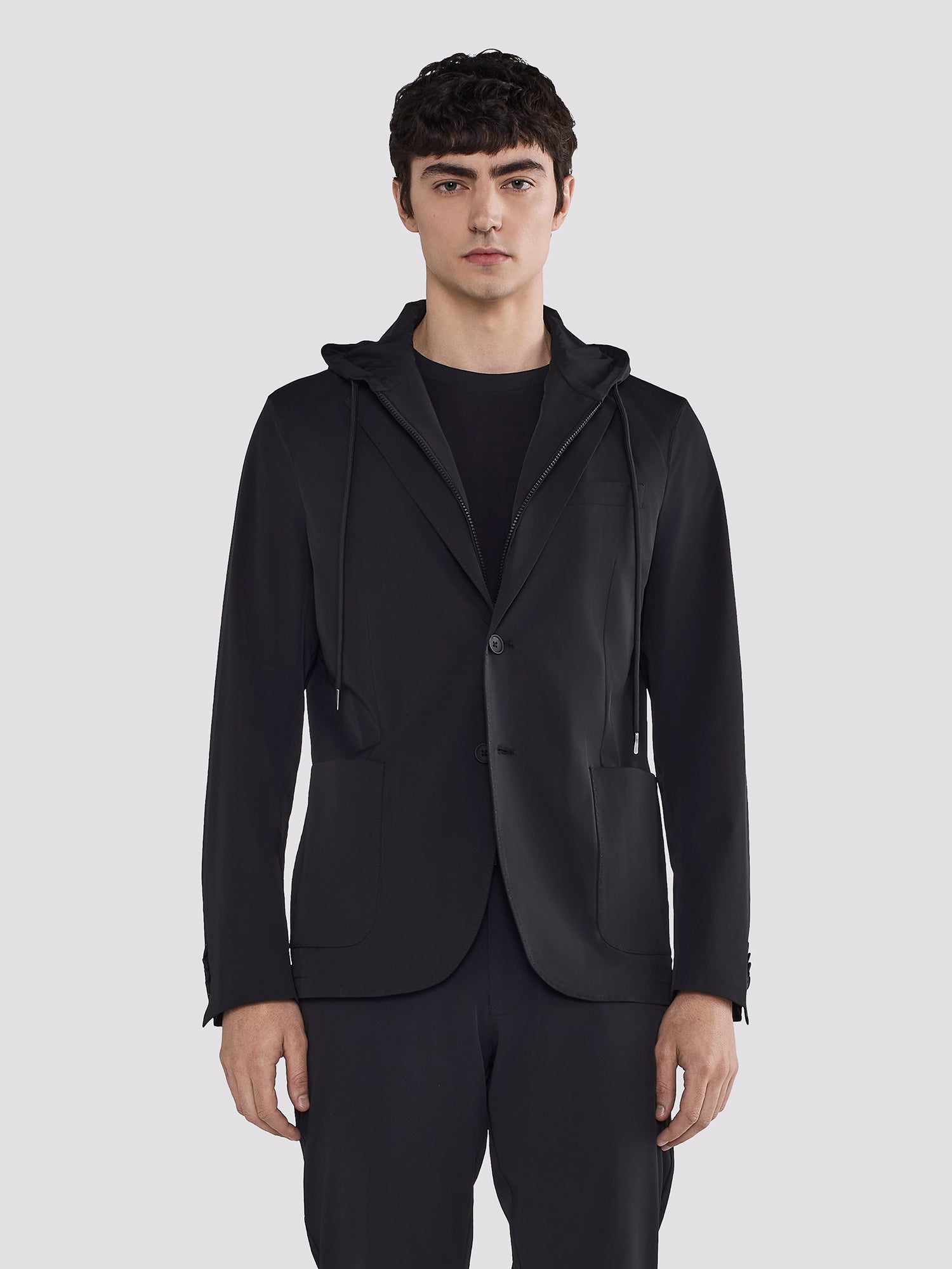 NYLON BLAZER WITH INNER PANEL AND HOOD