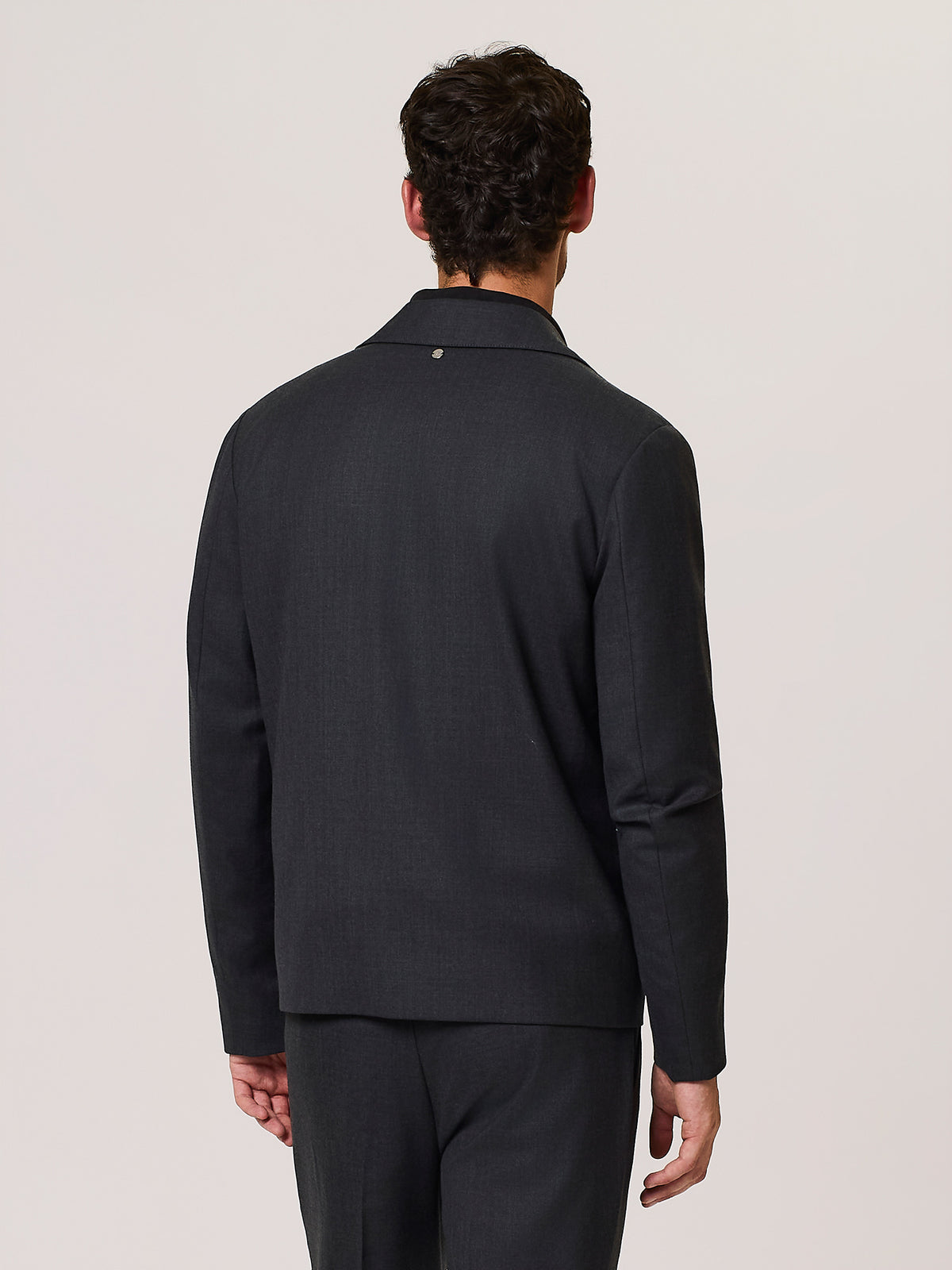 Wool and viscose blend zip shacket
